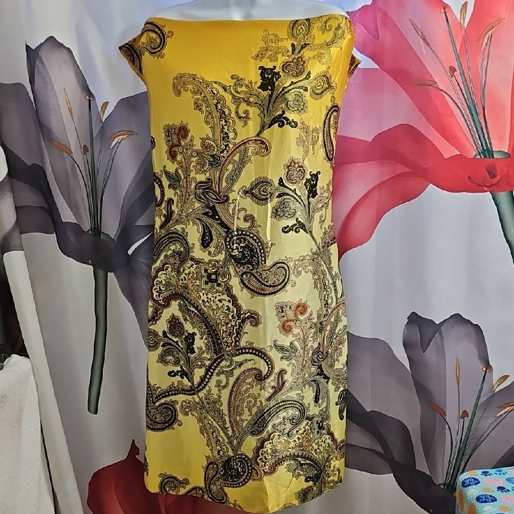 Elegant Yellow Paisley Dress